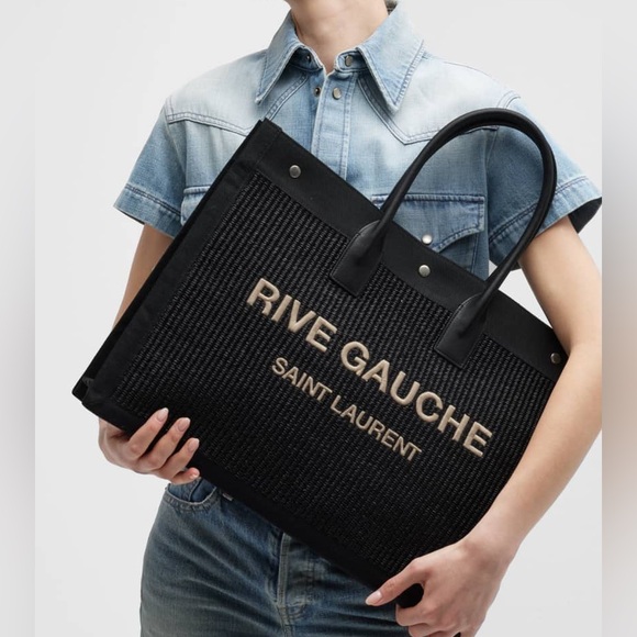 Saint Laurent Rive Gauche Tote Bag in Raffia (Brand New with Tags) - Picture 5 of 8